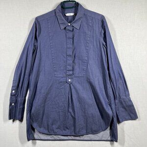 Vince x Berdorf Goodman Tunic Size Large Blue Chambray High Low Popover